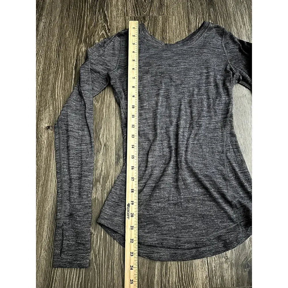 Lululemon 5 Mile Long Sleeve Tiger Space Dye Dark Slate Black